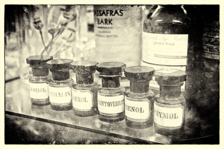 Old photography medicine bottles.