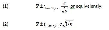 Two-sided confidence interval formula