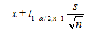 Two-sided confidence interval for a population mean formula