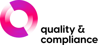 Quality and compliance floating nav logo.
