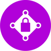 Purple icon with a lock
