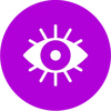 Purple icon with an eye ball