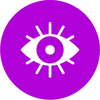 Purple icon with an eye ball