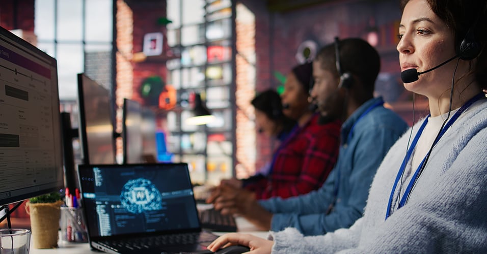 Call center worker using artificial intelligence