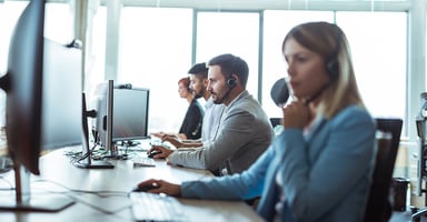 People working at a call center