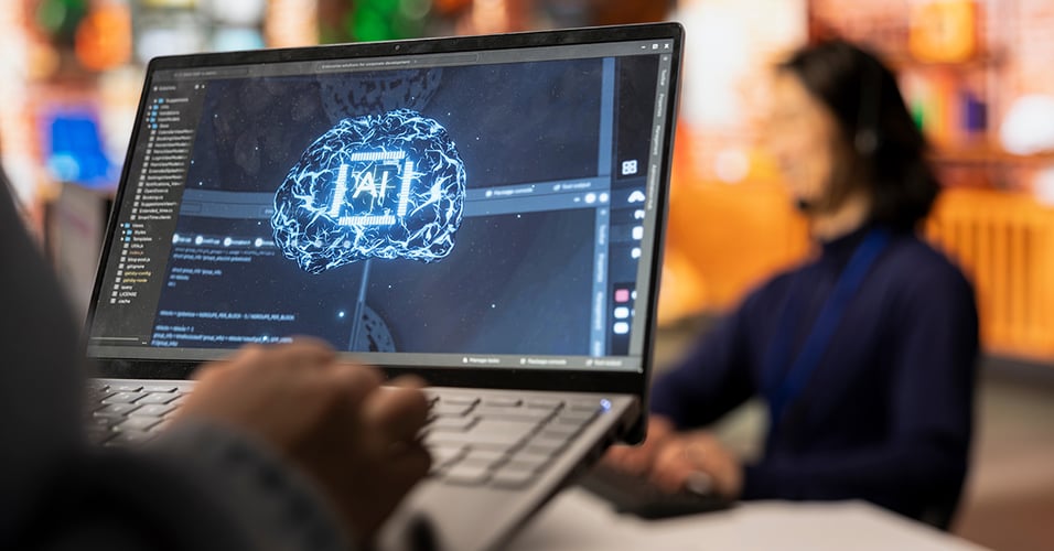 Programmer using AI for software development