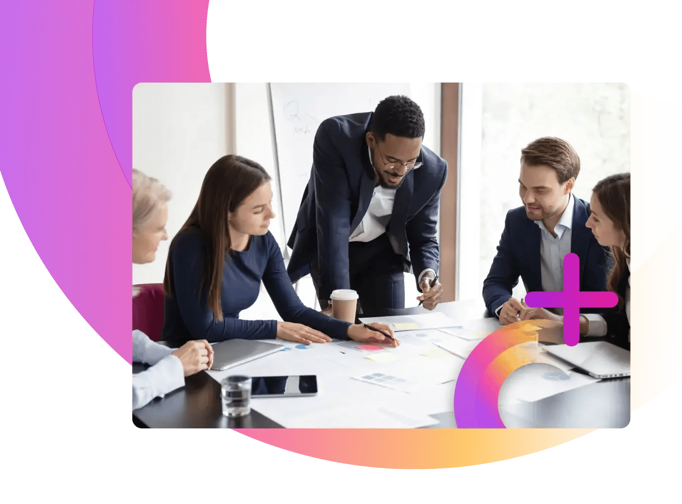 Business professionals collaborating