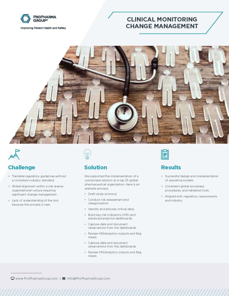 Clinical Monitoring Change Management - ProPharma