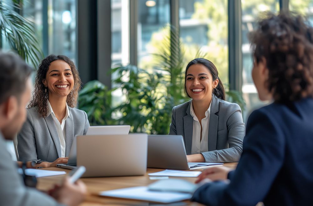 Business women working at an office