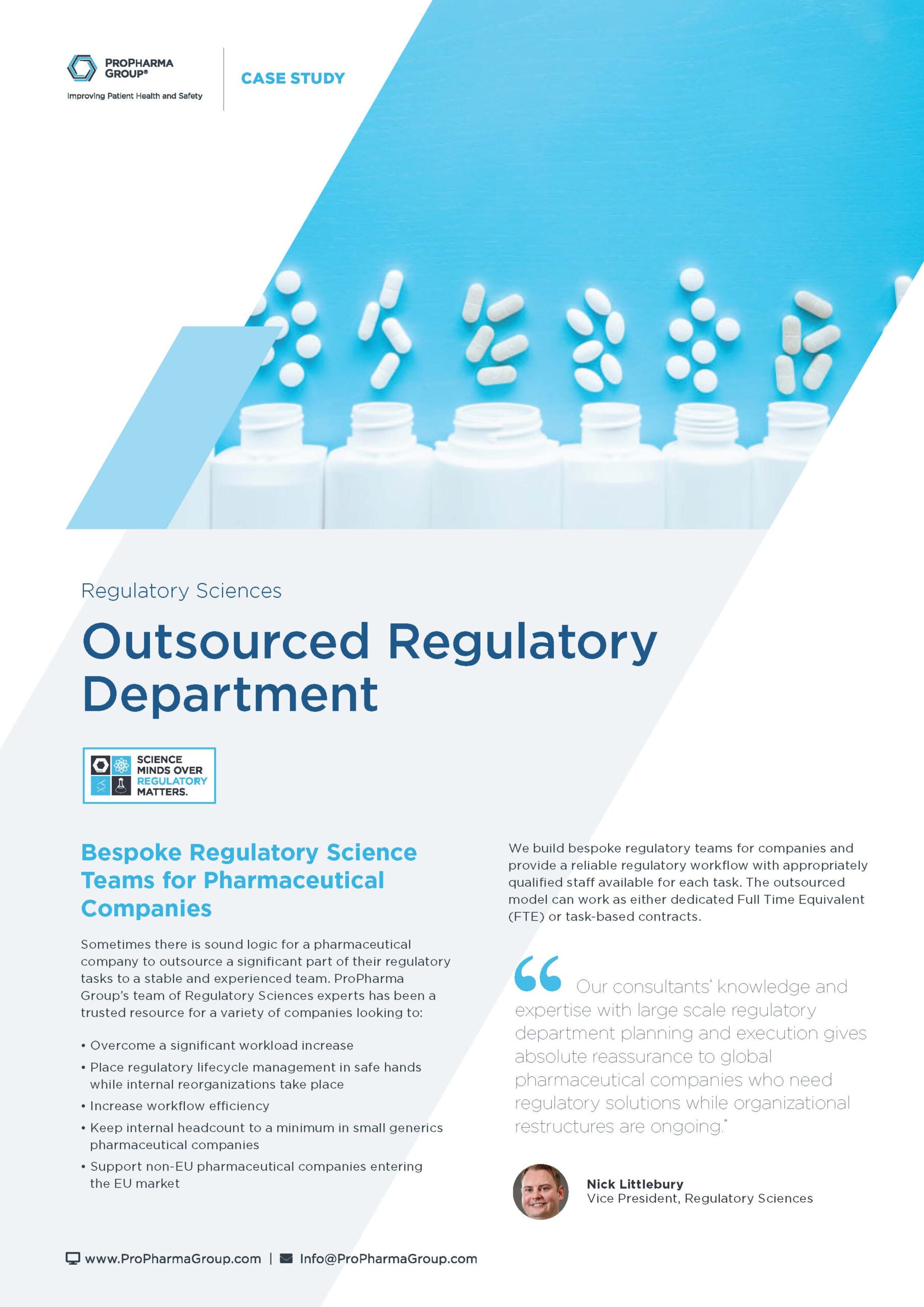 Bespoke Regulatory Sciences Teams for Pharmaceutical Companies