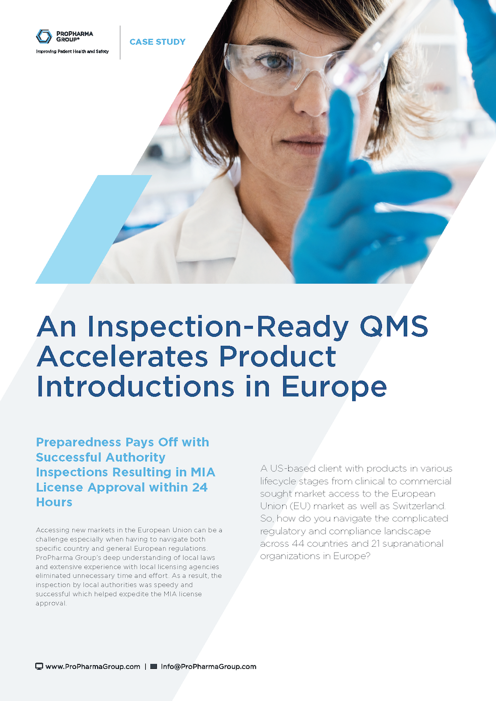 An Inspection-Ready QMS Accelerates Product Introductions in Europe
