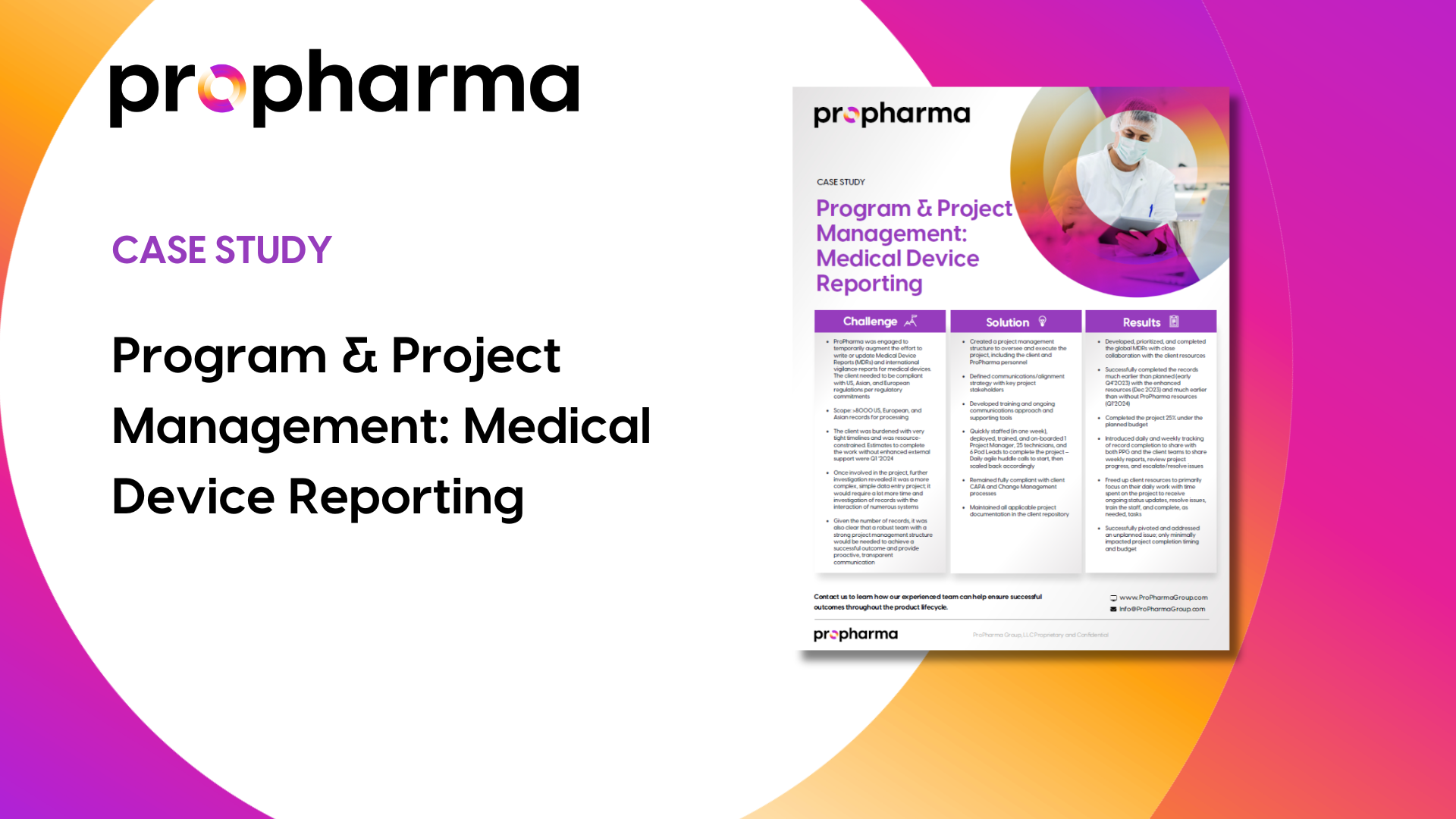 Program & Project Management: Medical Device Reporting Image