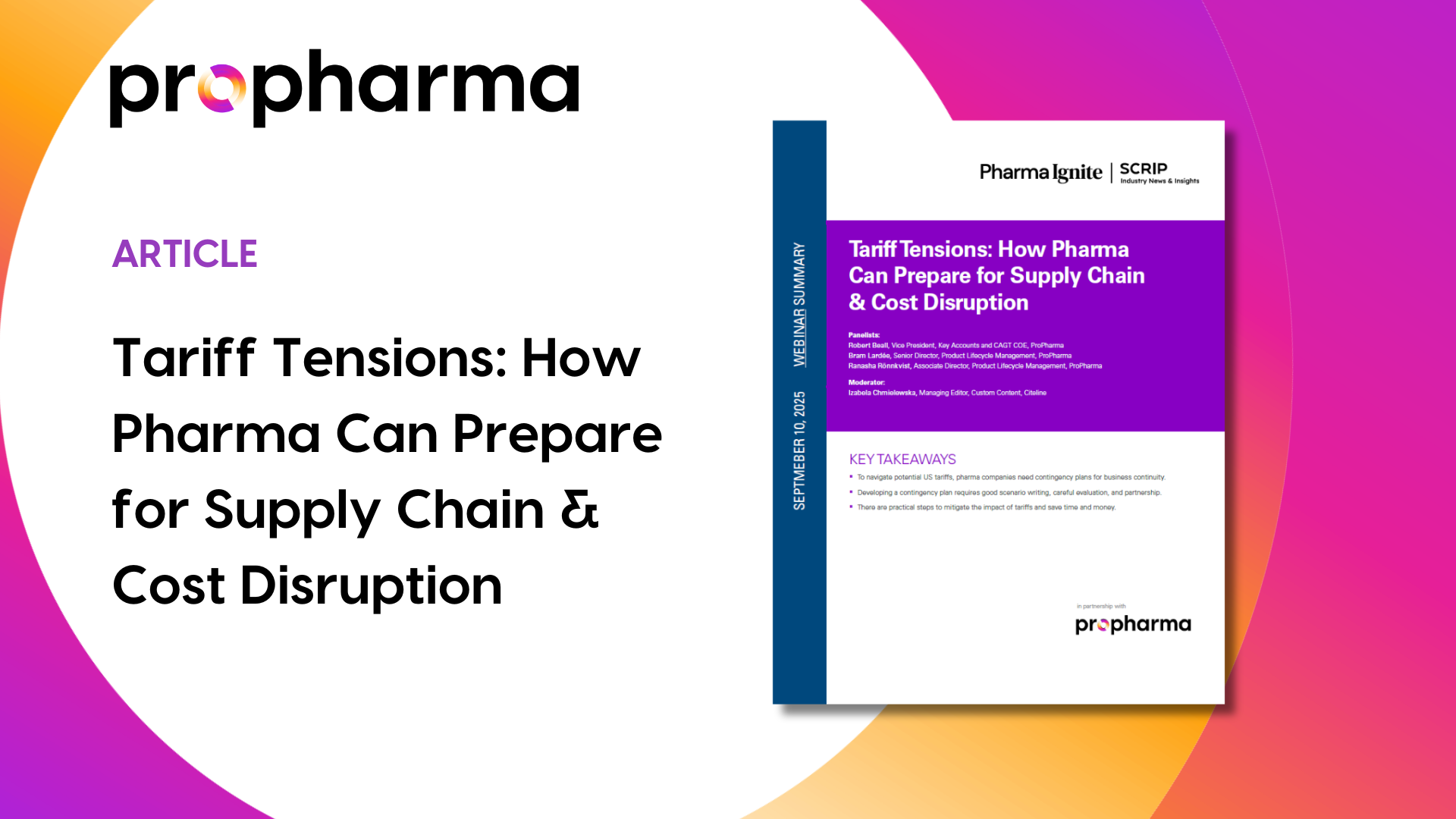 Tariff Tensions: How Pharma Can Prepare for Supply Chain & Cost Disruption Image