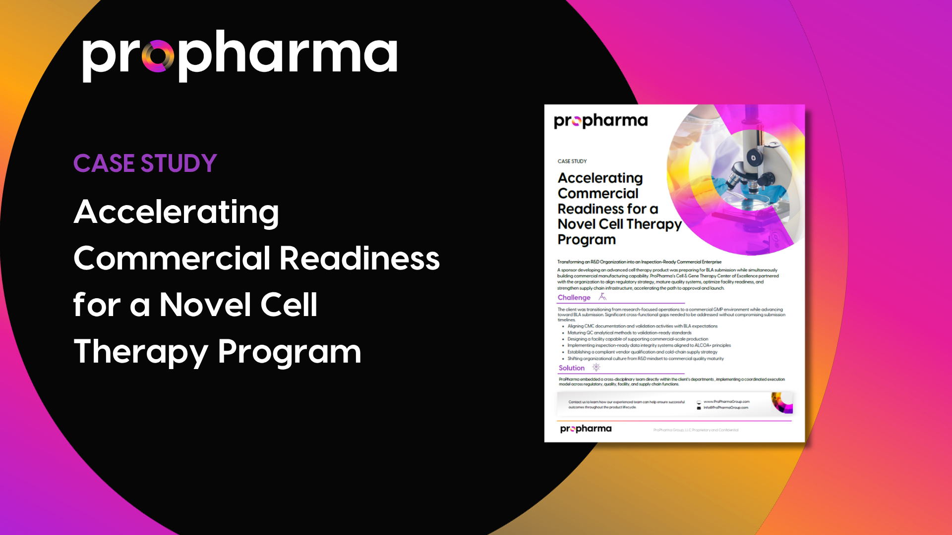 Accelerating Commercial Readiness for a Novel Cell Therapy Program Image