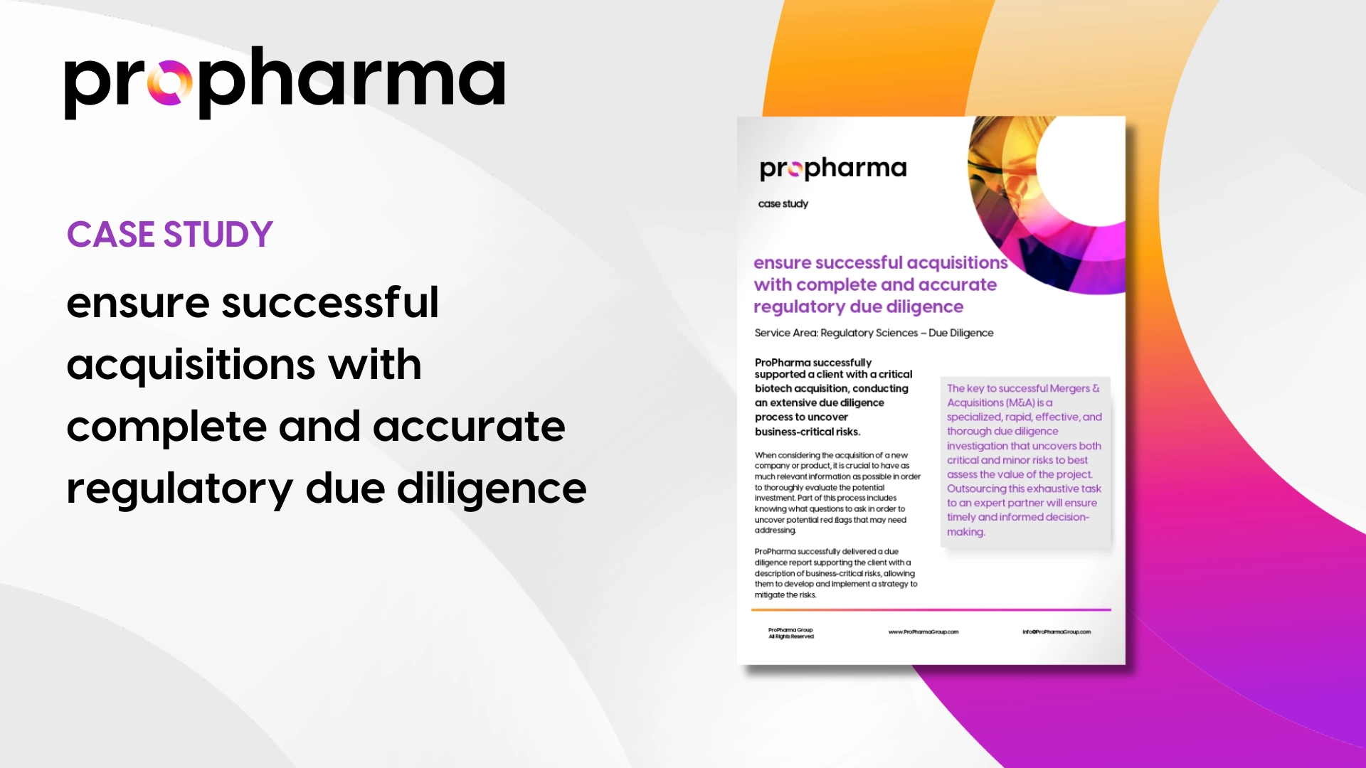Ensure Successful Acquisitions with Complete and Accurate Regulatory Due Diligence Image