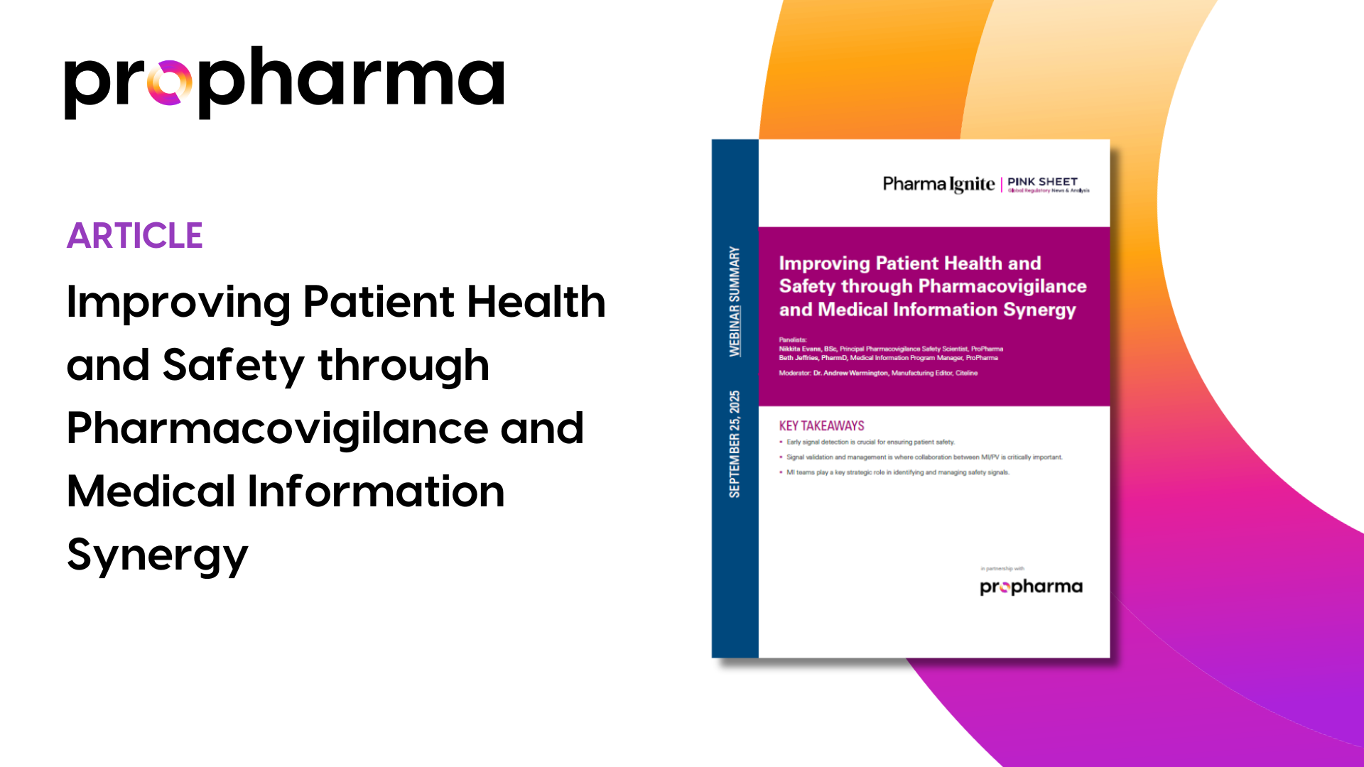 Improving Patient Health and Safety through Pharmacovigilance and Medical Information Synergy Image