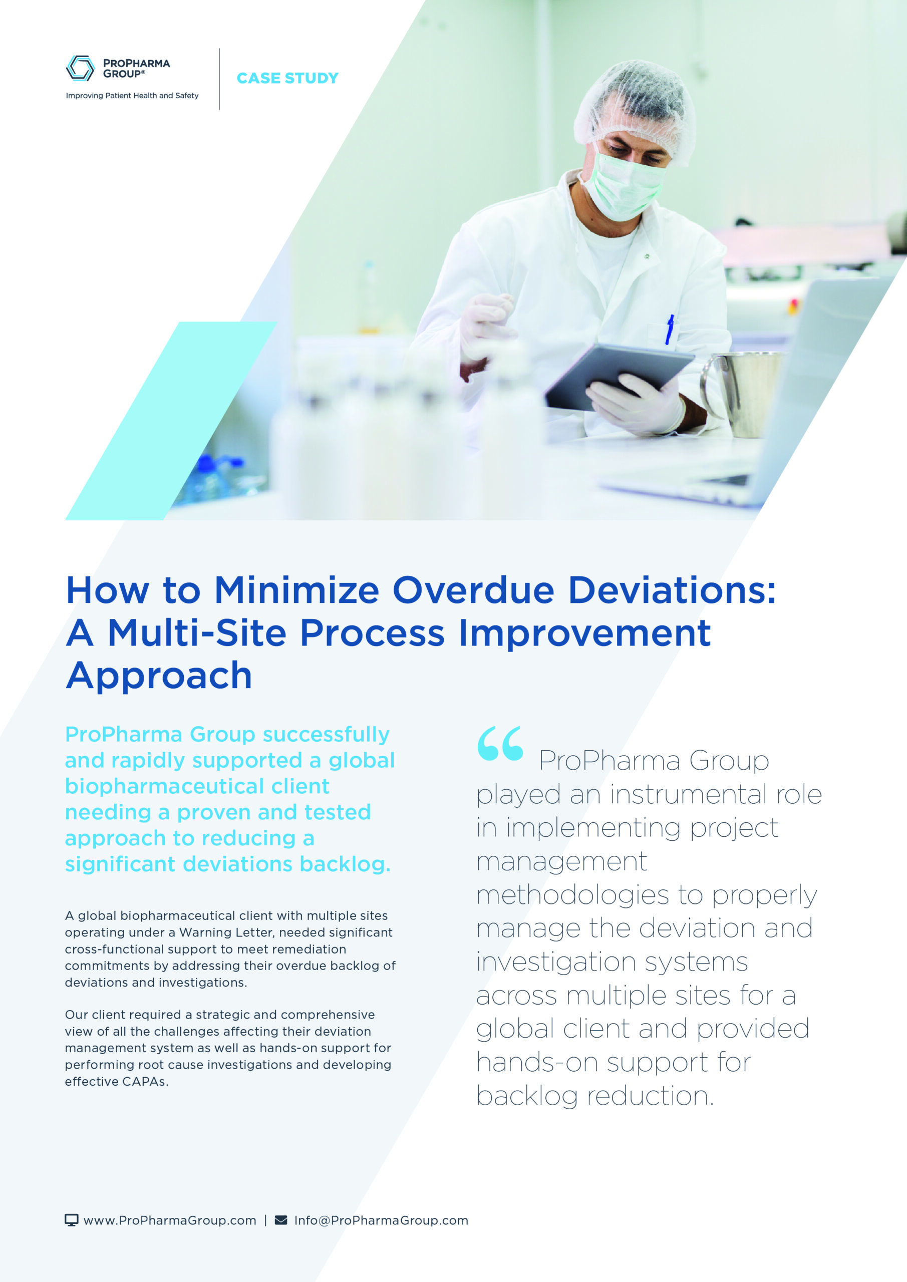 How to Minimize Overdue Deviations: A Multi-Site Process Improvement Approach - ProPharma
