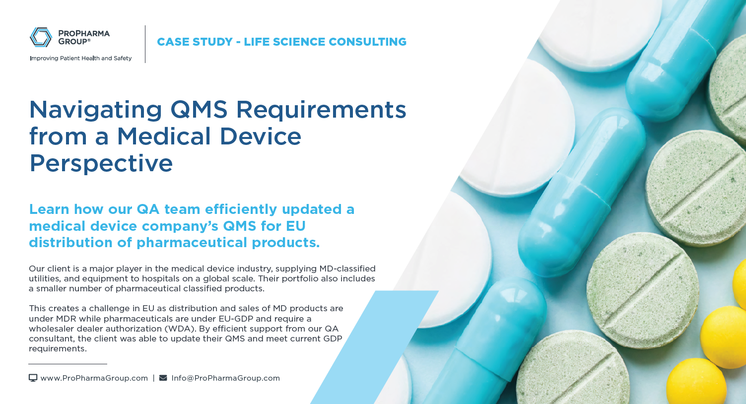 Navigating QMS Requirements from a Medical Device Perspective - ProPharma