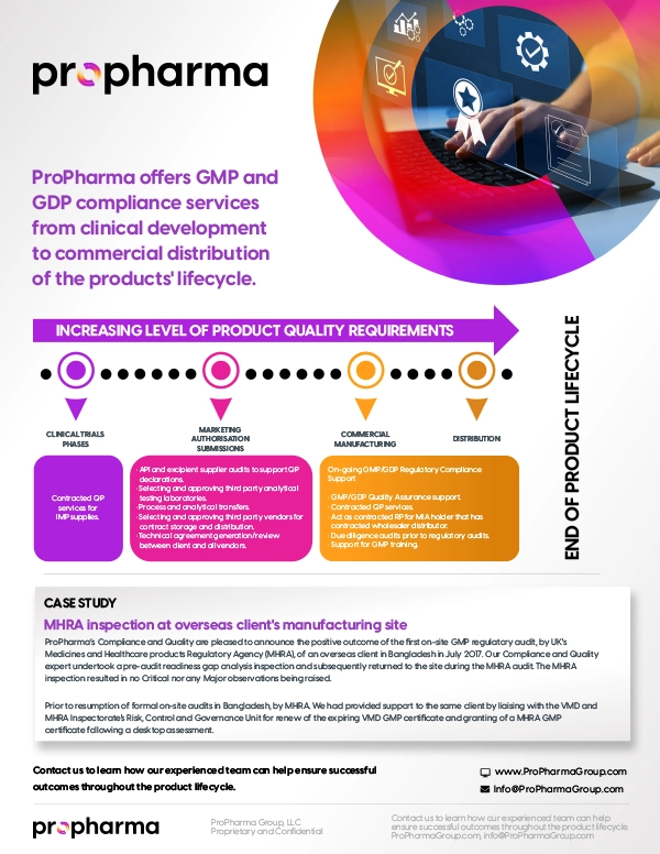 Secure Timely Product Launch by Ensuring GDP Compliance Across Europe - ProPharma