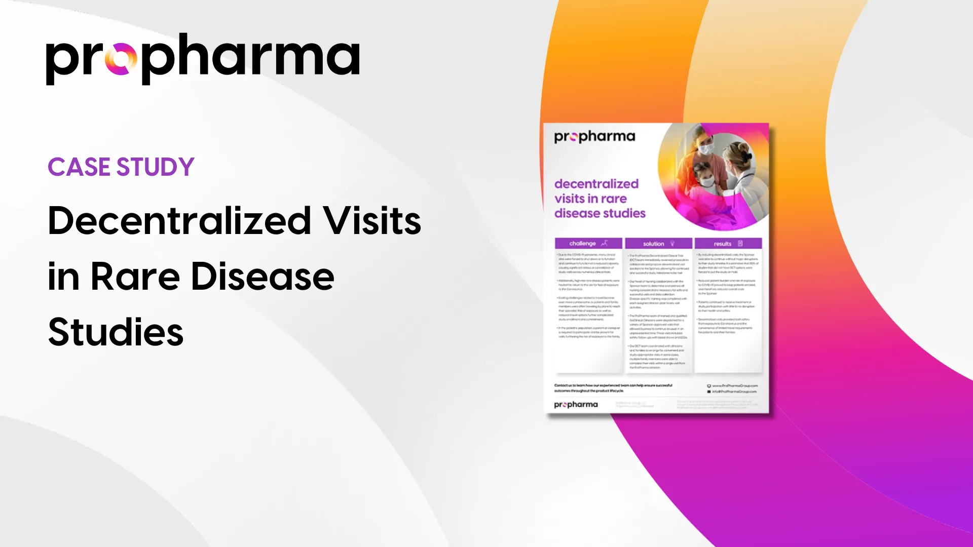 Decentralized Visits in Rare Disease Studies - ProPharma