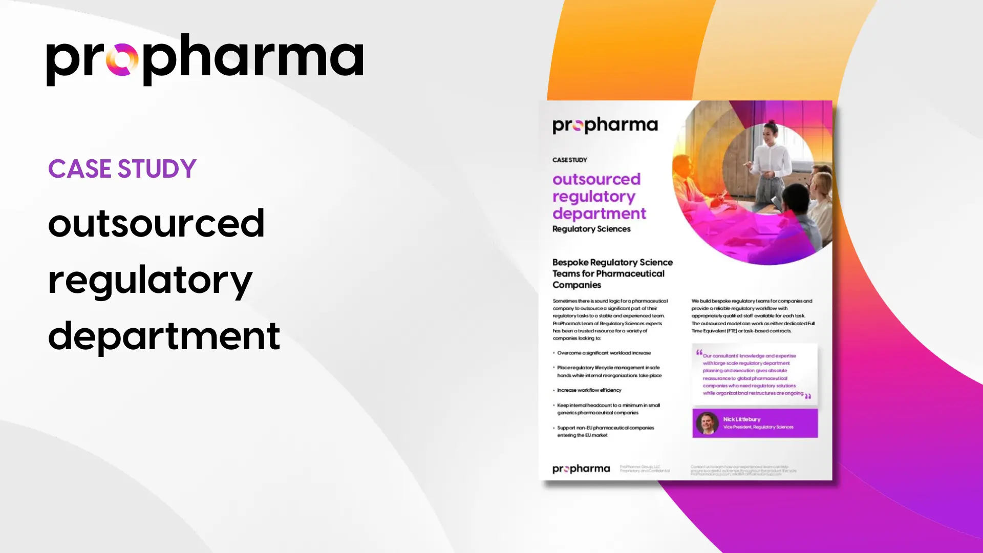 Bespoke Regulatory Sciences Teams for Pharmaceutical Companies