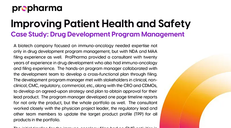 Drug Development Program Management Case Study