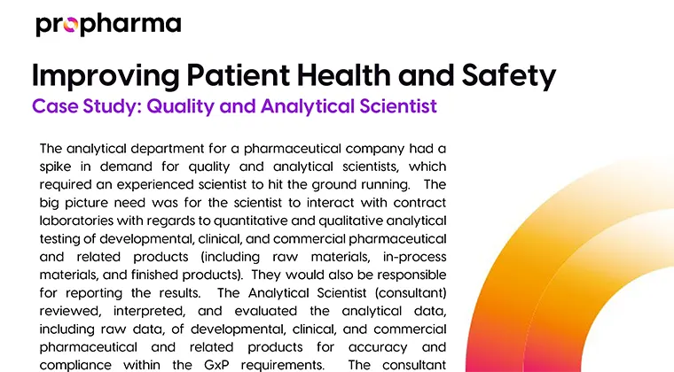 Quality and Analytical Scientist Case Study