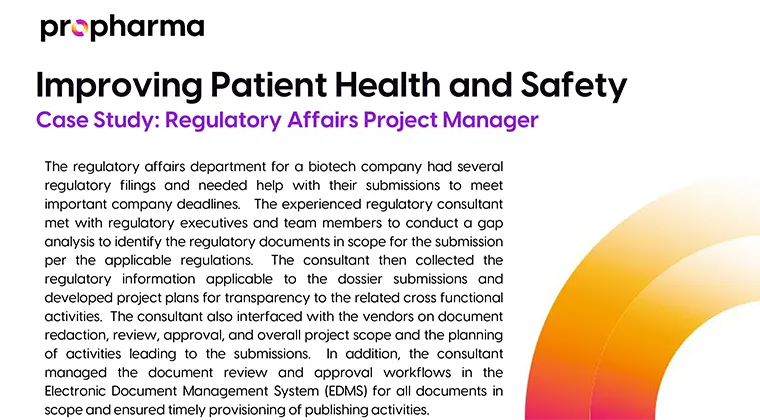 Regulatory Affairs Project Manager Case Study
