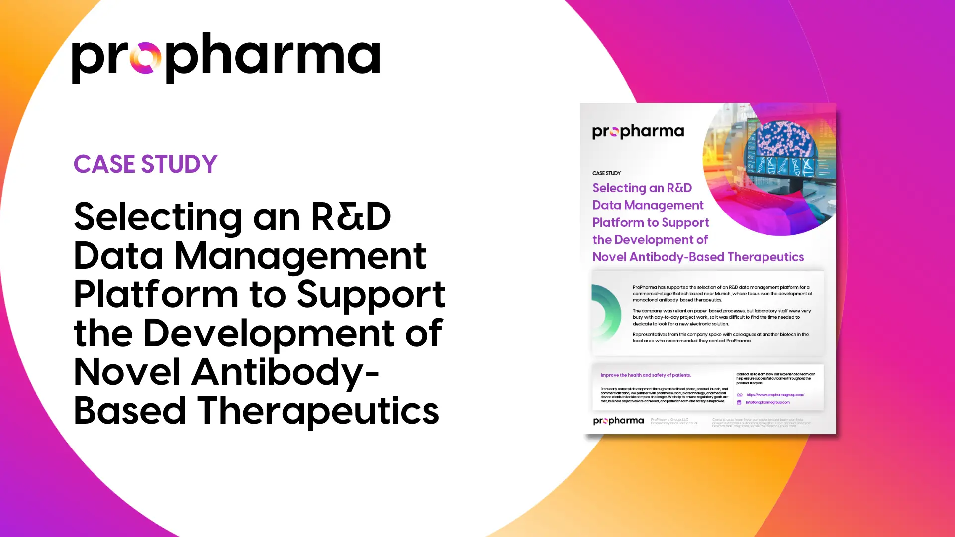 Selecting an R&D Data Management Platform to Support the Development of Novel Antibody-Based Therapeutics