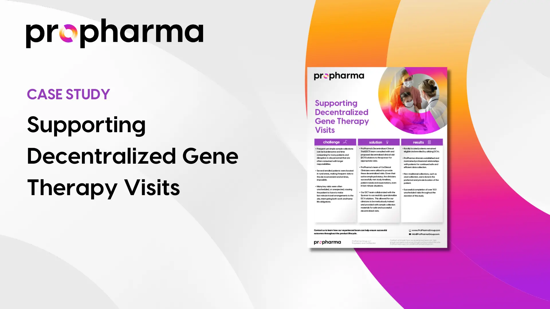 Supporting Decentralized Gene Therapy Visits - ProPharma