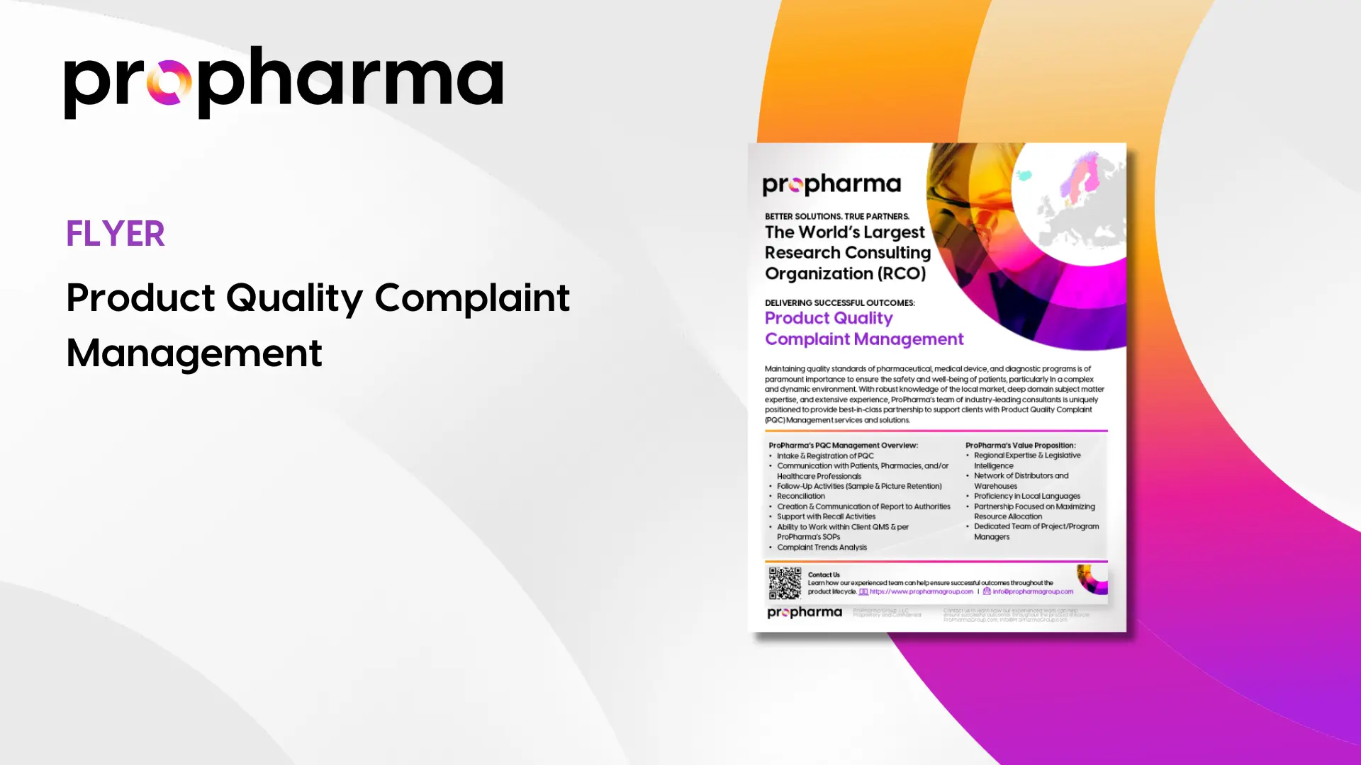 Product Quality Complaint Management - ProPharma