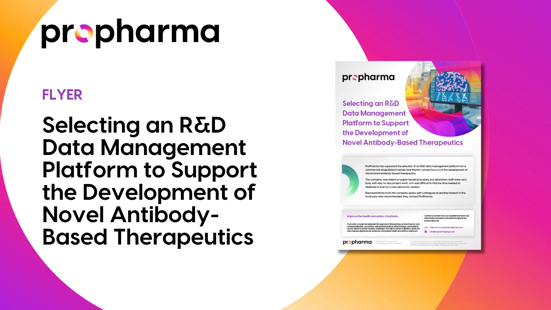 Selecting an R&D Data Management Platform to Support the Development of Novel Antibody-Based Therapeutics