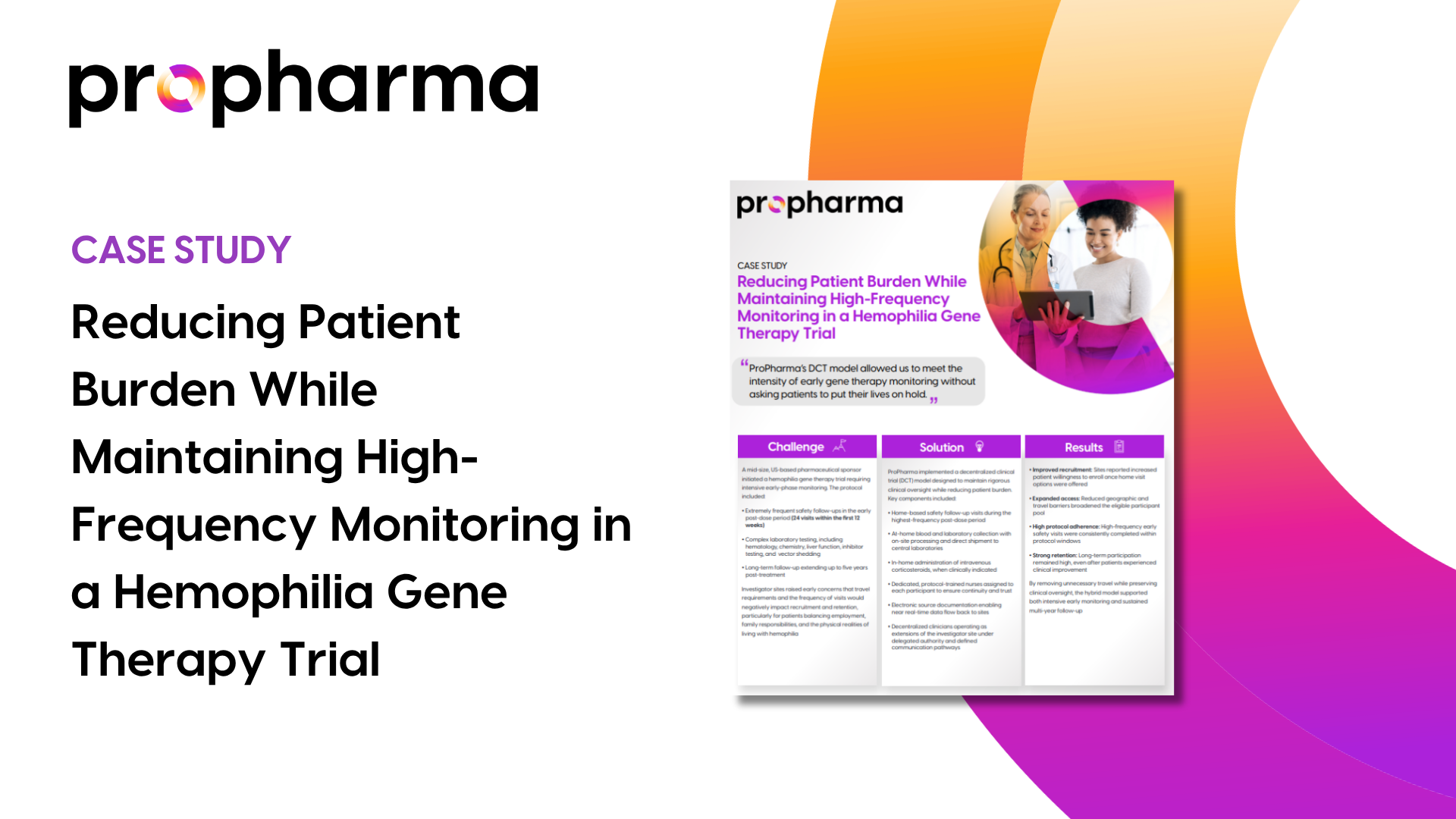 Reducing Patient Burden While Maintaining High-Frequency  Monitoring in a Hemophilia Gene  Therapy Trial Image