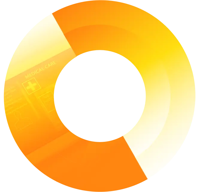 Medical information flywheel heading logo.