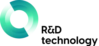Research and development technology floating navigation logo.