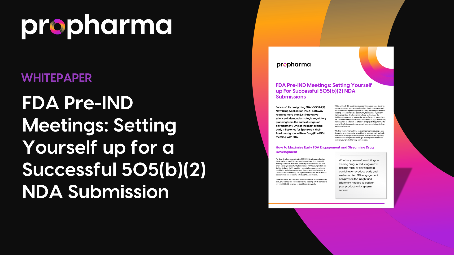 FDA Pre-IND Meetings: Setting Yourself up For a Successful 505(b)(2) NDA Submission Image