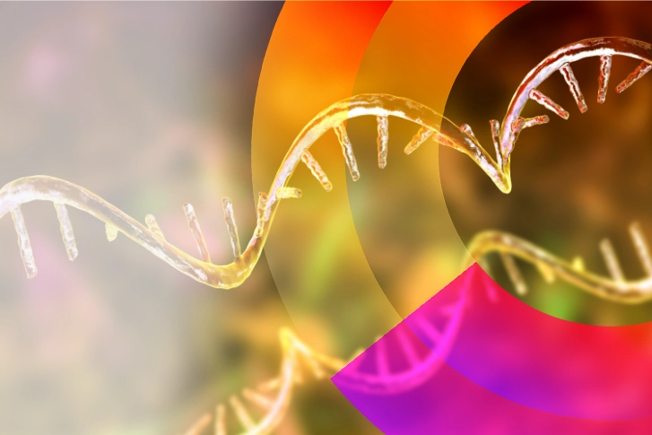 Computer generated illustration of mRNA molecule