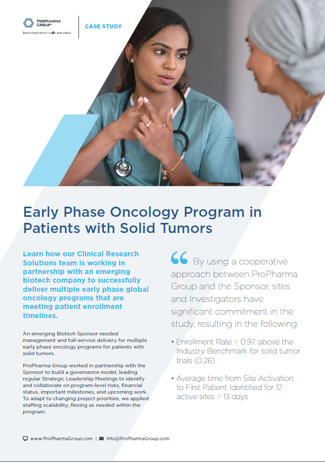 Early Phase Oncology Program in Patients with Solid Tumors - ProPharma