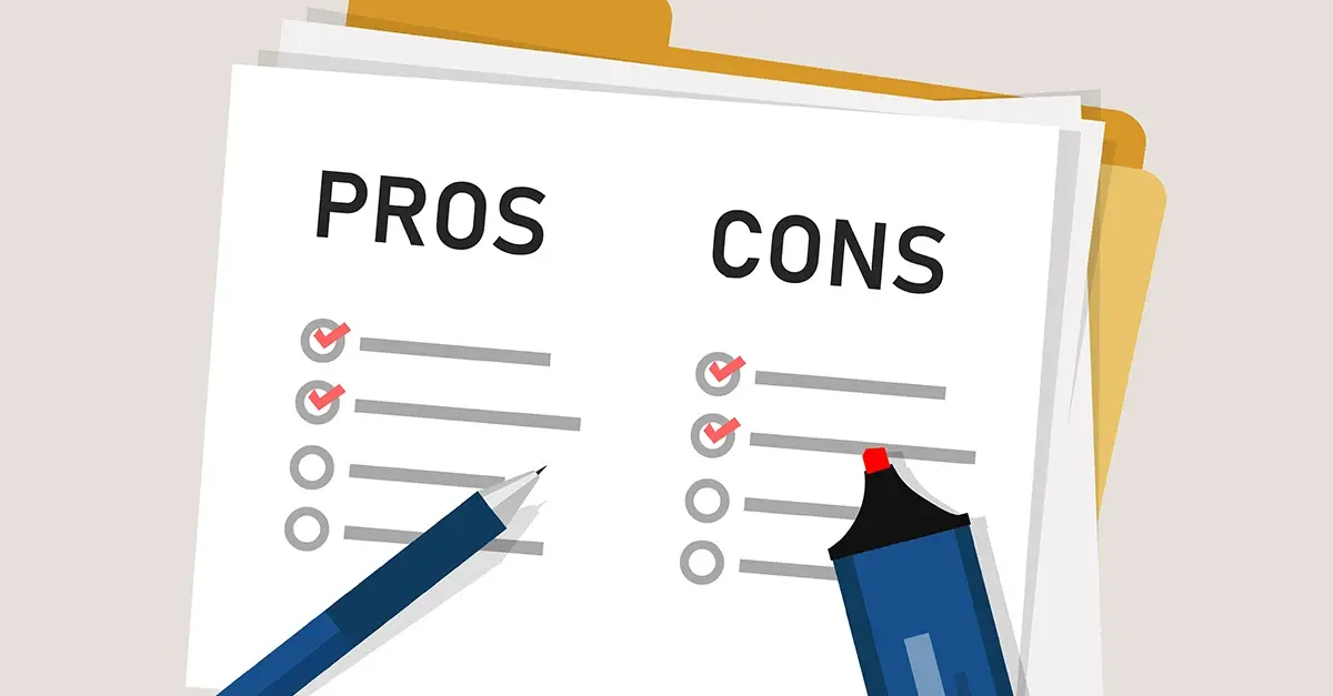 Illustration of pros and cons for Contract Research Organizations (CROs)